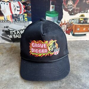 80s vintage GRAVE DIGGER monster truck snapback cap hat 1980s rare gravedigger